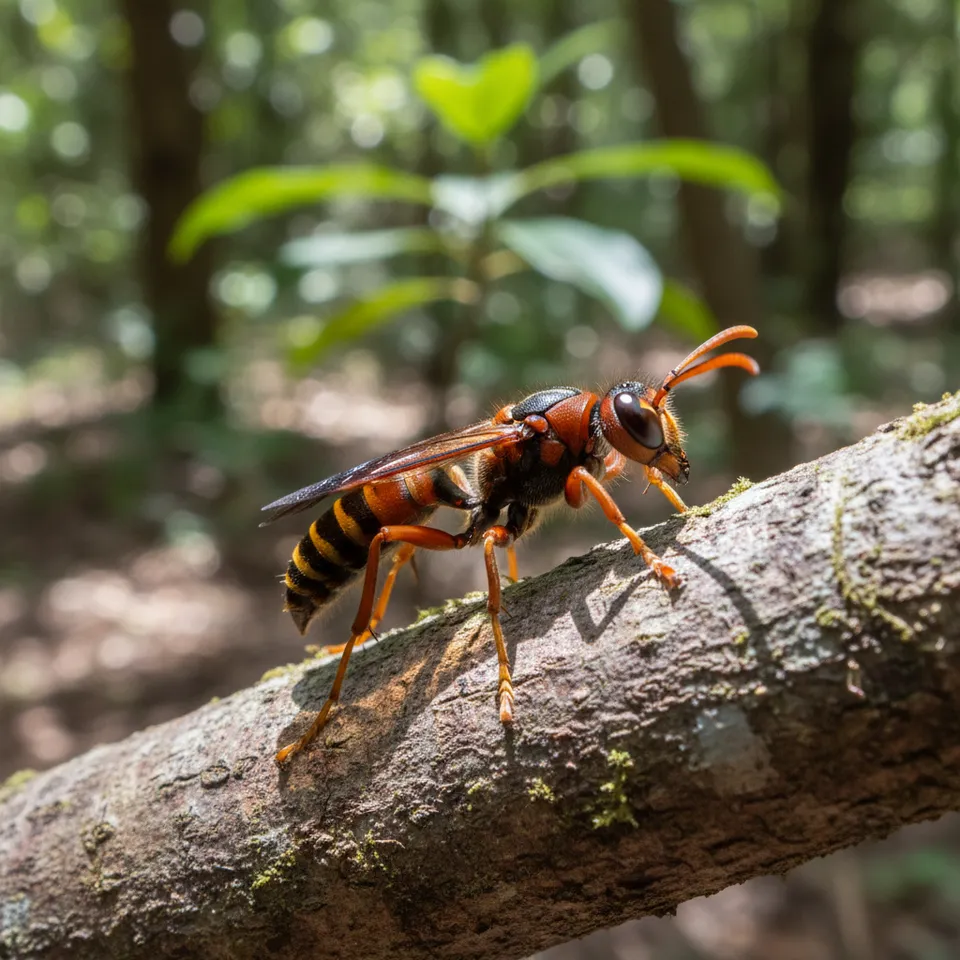 Orange Spider Wasp thumbnail